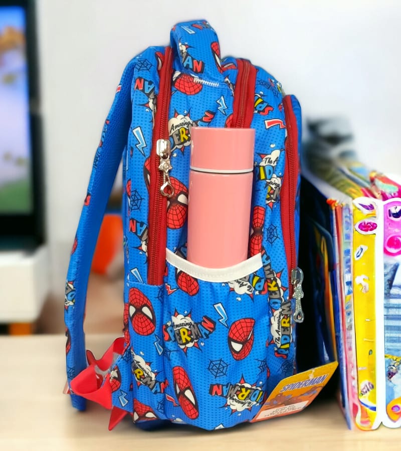 3D Spiderman Theme Kids School Bag for Primary (LKG/UKG/1st std) - School Backpack for Boys & Girls (Size: 16 * 12 Inch, Pink) view 2