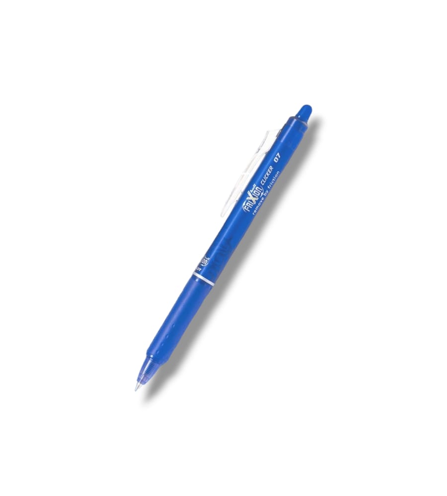 Pilot Frixion Clicker 0.7mm Fine Point Roller Ball Pen with Comfortable Dimpled Grip & Inbuild Eraser (Blue Ink, 1 pcs) view 2