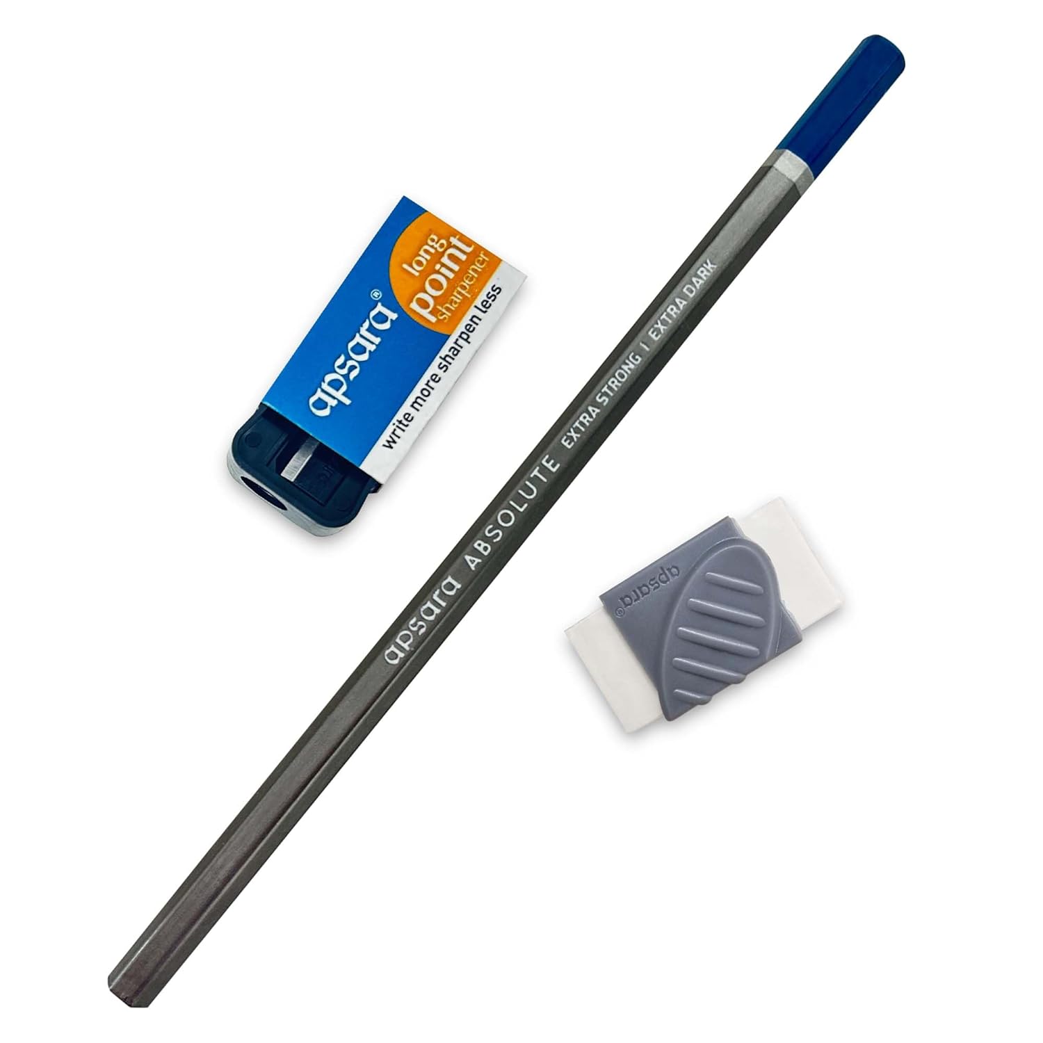 Apsara Absolute Extra Dark Pencils - Pack of 10 Pencils (Long Point Sharper + Absolute Eraser Also Available In Box) view 2