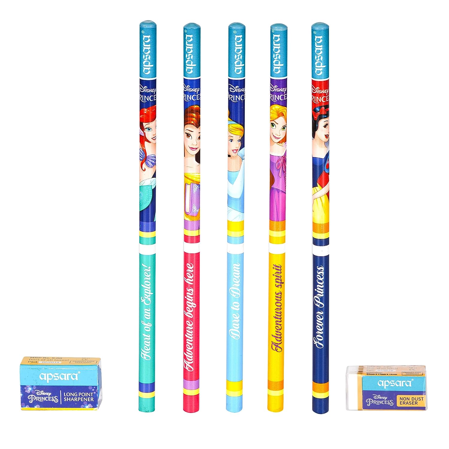 Apsara Disney Princess Extra Dark Pencils - Pack of 10 Pencils (Long Point Sharper + Non Dust Eraser Also Available In Box) view 2