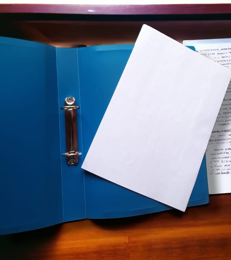 Simple Ring Binder Plastic Box File -A4 Size | File for Certificates and Documents (Pack of 1, Blue) view 2