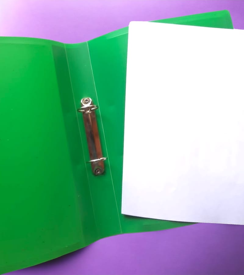 Simple Ring Binder Plastic Box File -A4 Size | File for Certificates and Documents (Pack of 1, Green) view 2