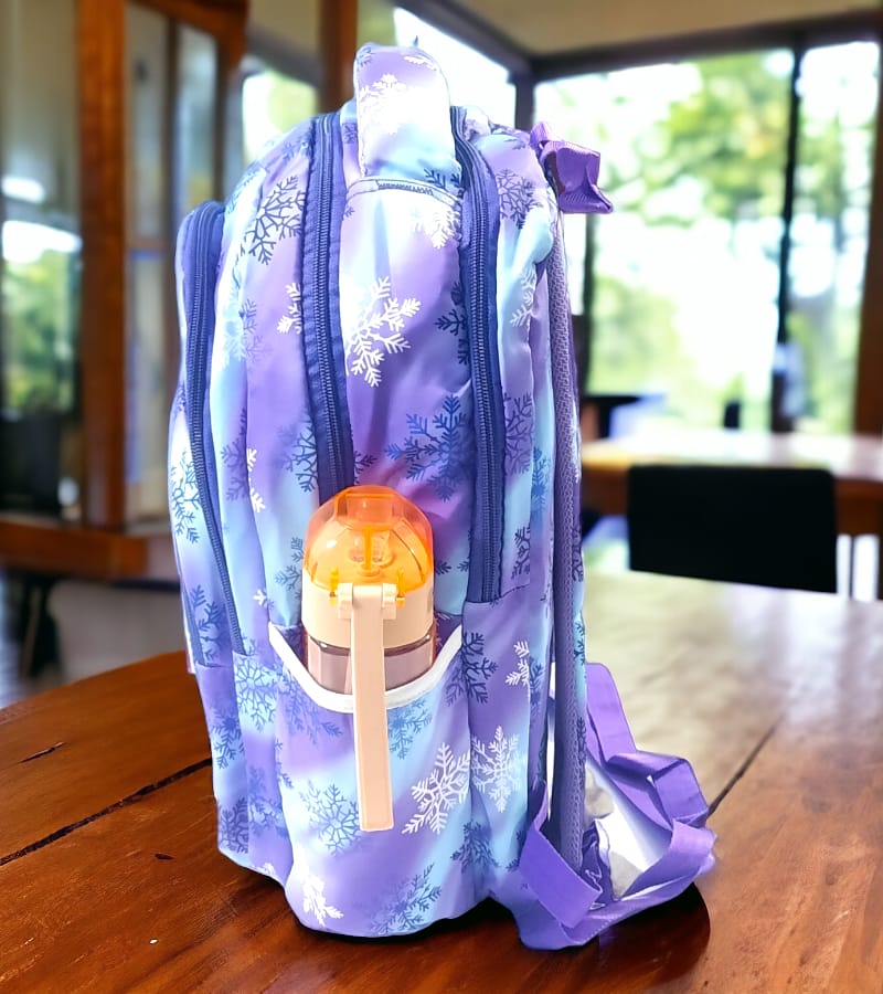 Frozen Style Kids School Bag with 4 compartments - School Backpack for Boys & Girls (Size: 18 * 14 Inch, Multicolor) view 3