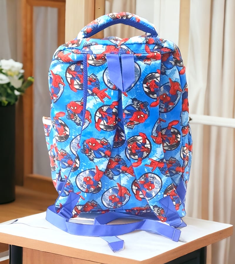 Spiderman design Kids School Bag with 4 compartments - School Backpack for Boys & Girls (Size: 18 * 14 Inch, Multicolor) view 3