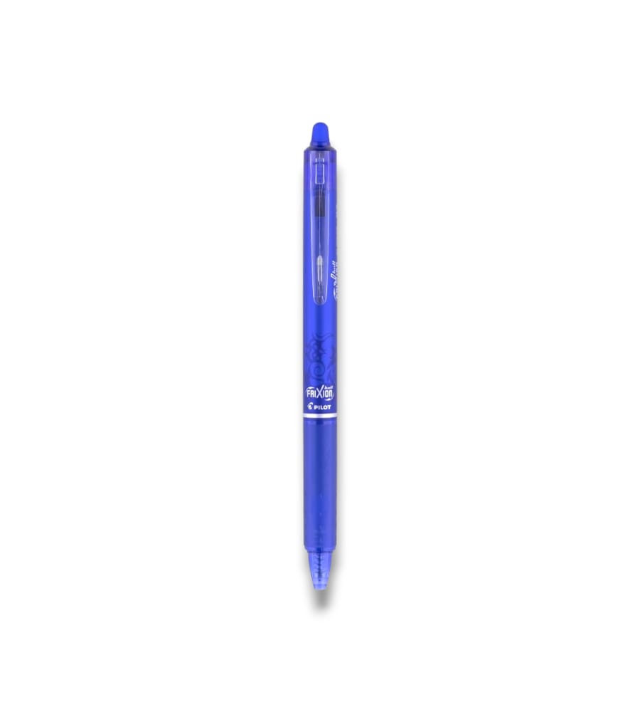 Pilot Frixion Clicker 0.7mm Fine Point Roller Ball Pen with Comfortable Dimpled Grip & Inbuild Eraser (Blue Ink, 1 pcs) view 3