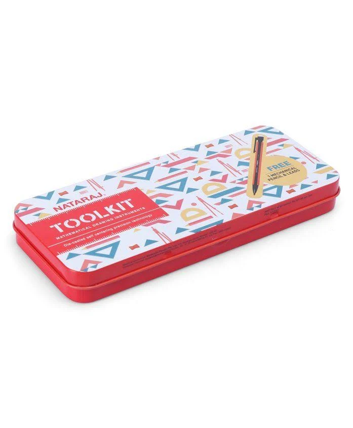 Nataraj ToolKit Mathematical Drawing Instruments Geometry Box (Pack of 1)| Free 1 Mechanical Pencil & Leads view 3