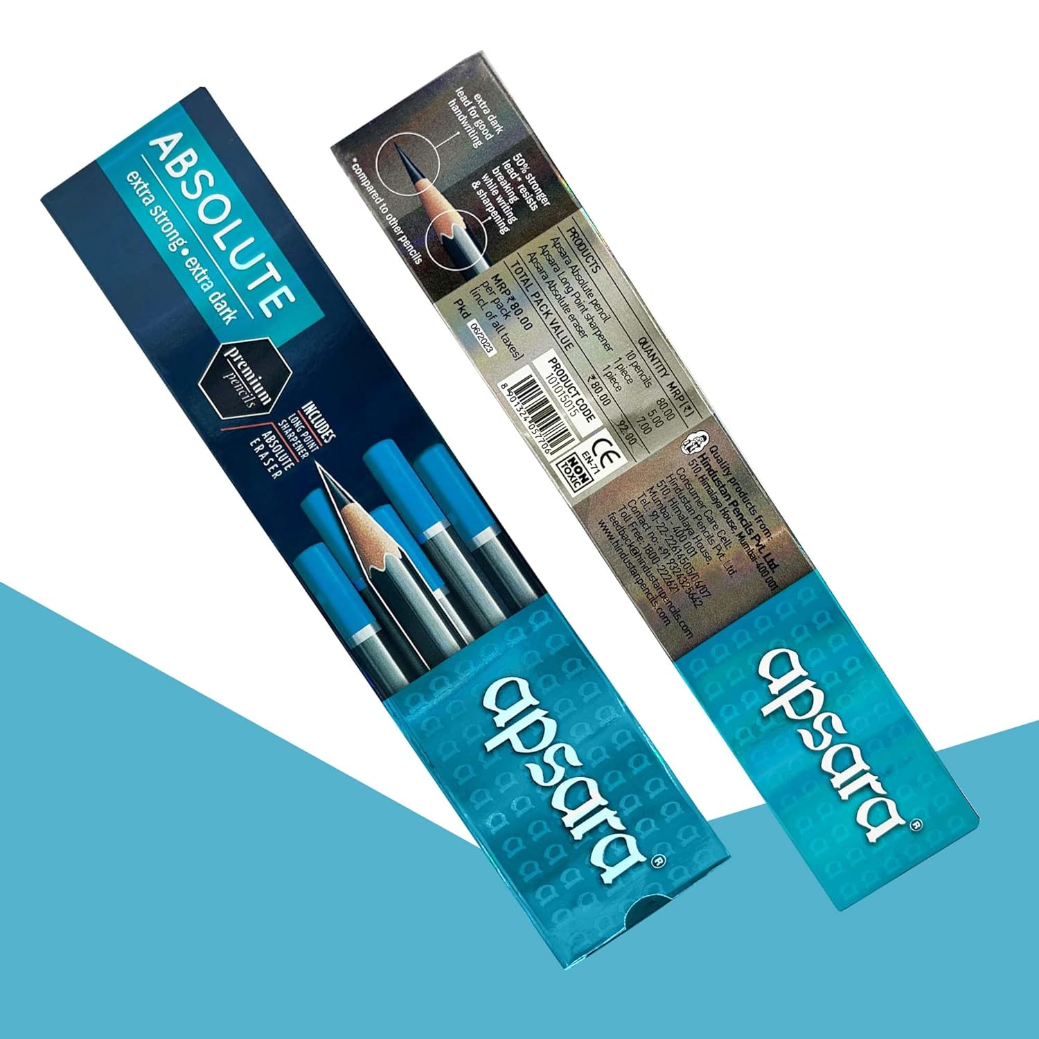 Apsara Absolute Extra Dark Pencils - Pack of 10 Pencils (Long Point Sharper + Absolute Eraser Also Available In Box) view 3