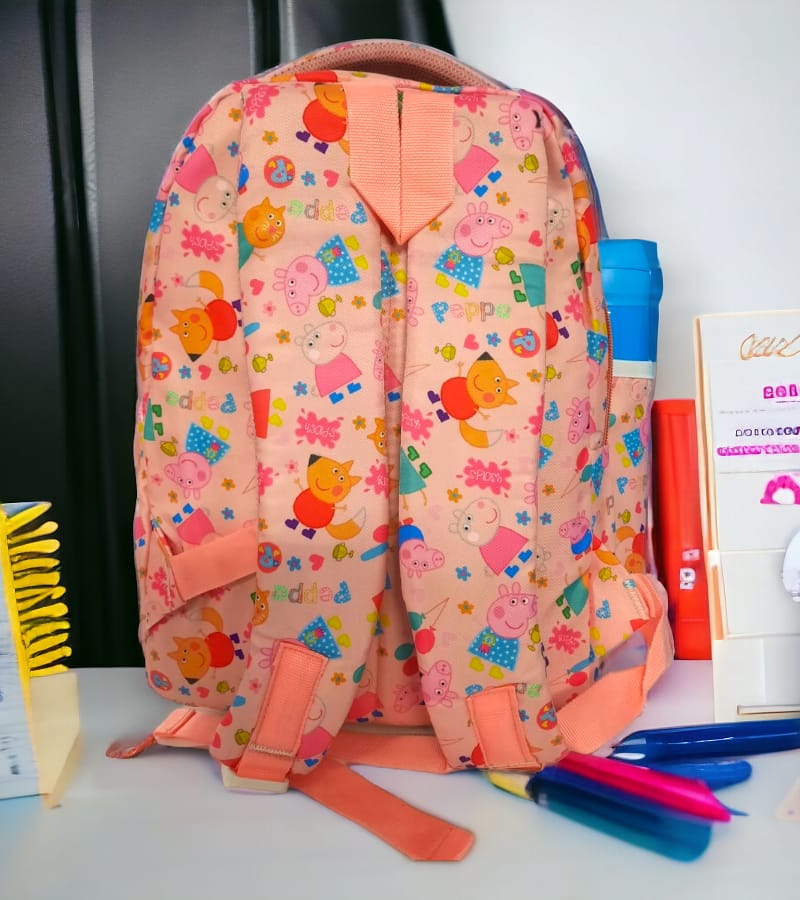 3D Peppa Pig Theme Kids School Bag for Primary (LKG/UKG/1st std) - School Backpack for Boys & Girls (Size: 16 * 12 Inch, Pink) view 4