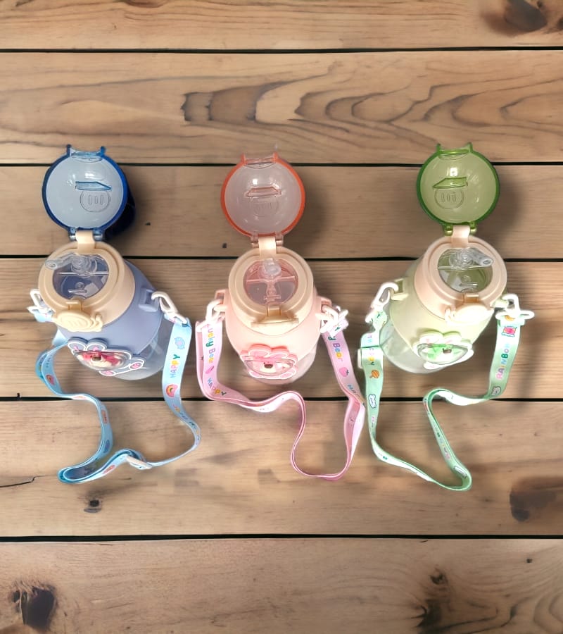 Teddy Bear Water Bottle for Kids - 650 ML, Kids Double-Wall Thermos Flask Cute Water Bottles (Pink) view 4