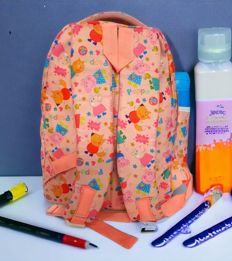 3D Peppa Pig Theme Kids School Bag for Primary (LKG/UKG/1st std) - School Backpack for Boys & Girls (Size: 16 * 12 Inch, Pink) view 5