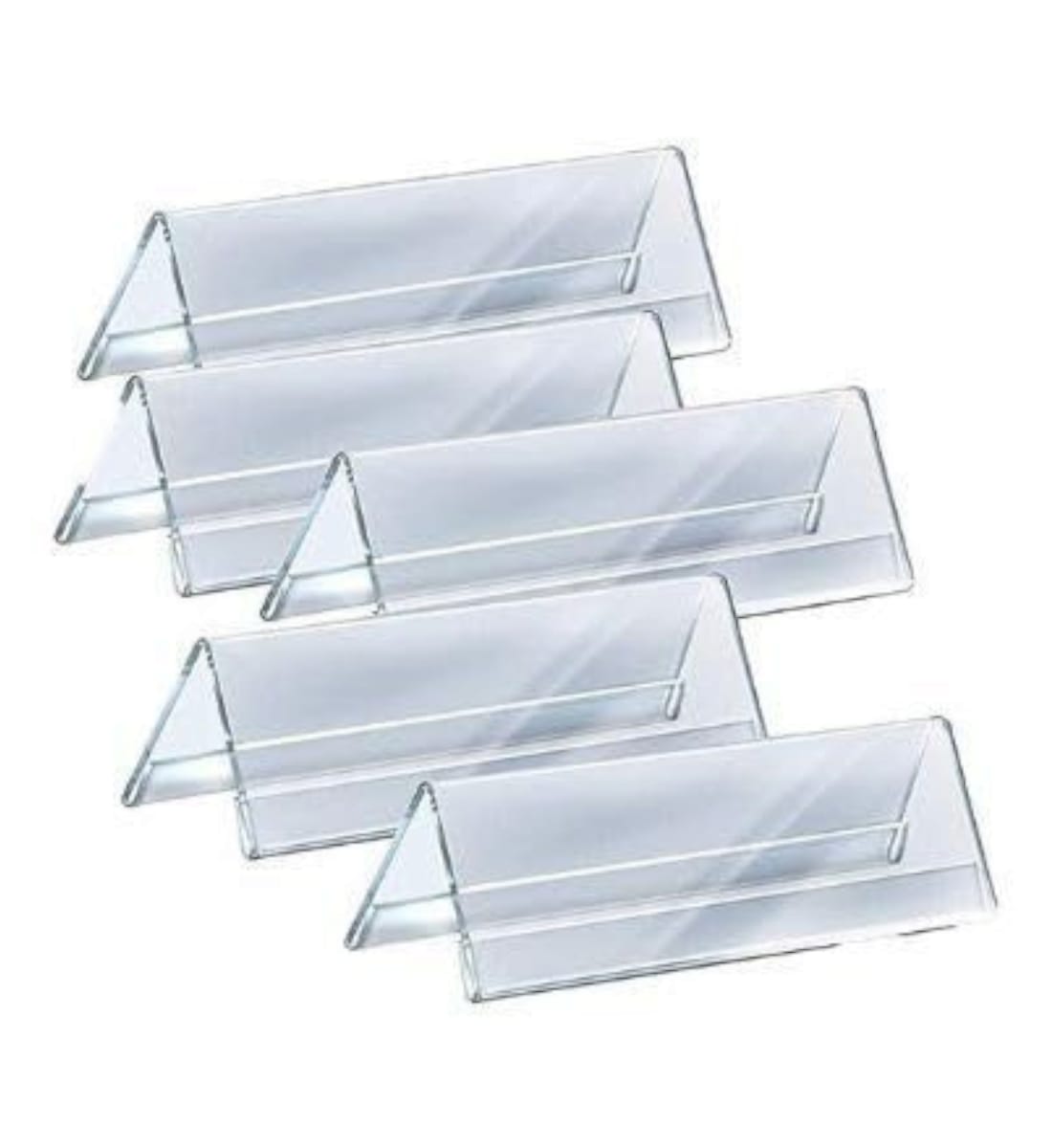 Kebica Acrylic V-Shaped Double-Sided Desk Name Plate Holder 12x2 Inch Clear Table Sign Display Stand view 5