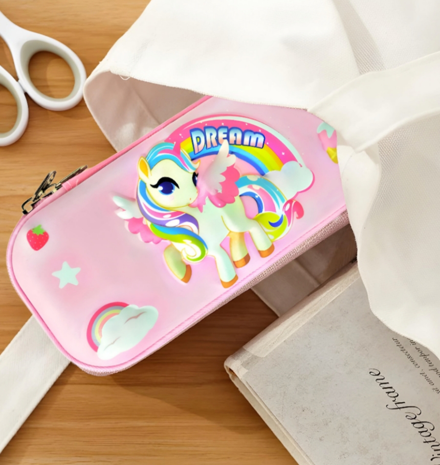 3D Printed Cute Unicorn Pouch Stationery Case for Girls and Boys - Pack of 1 - Buy Online at Your NoteBook