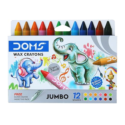 DOMS JUMBO WAX CRAYONS 12 SHADES
