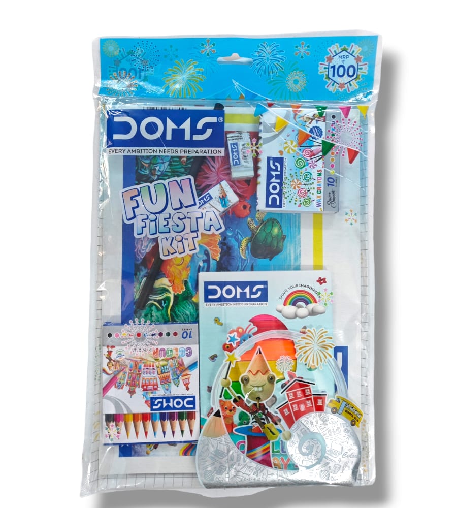 Doms Fun Fiesta Kit – 7-in-1 Creative Art & Craft Gift Pack for Kids