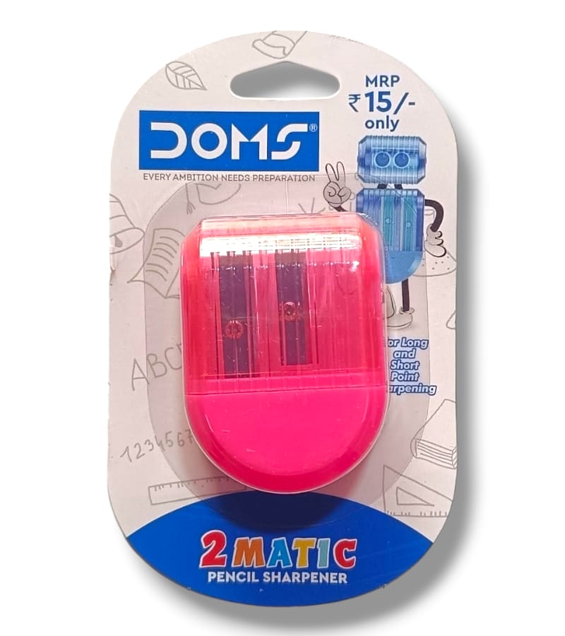 Doms Non-Toxic 2 Matic Multicolored Pencil Sharpener – Pack of 1