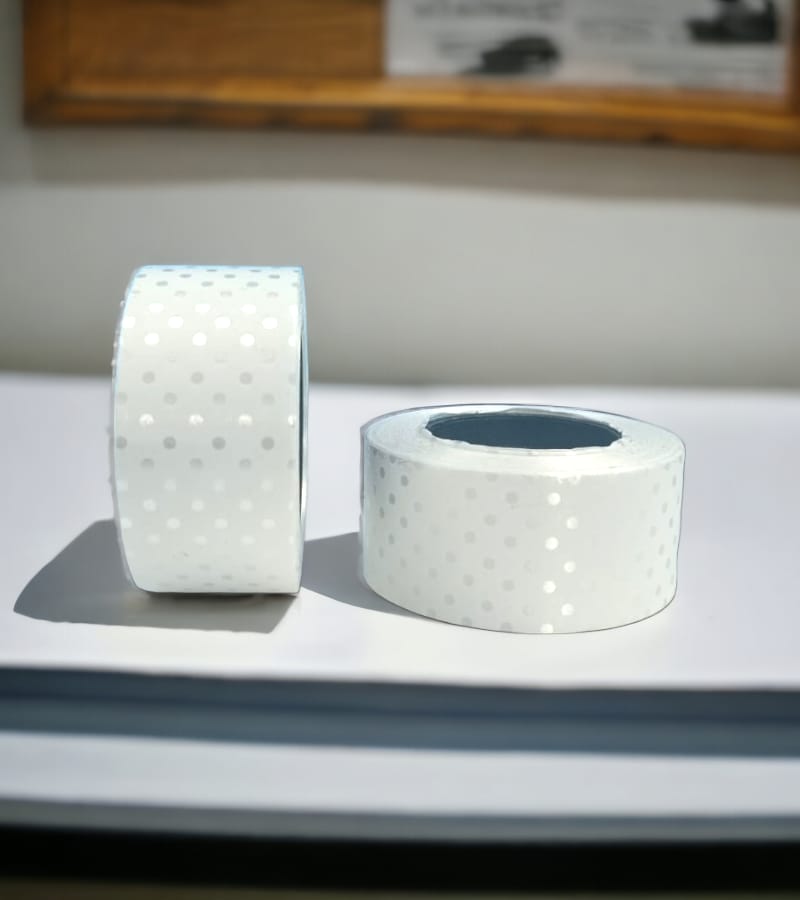 Dotted Curly Ribbon - 1" Wide, 10 Meter Rolls, Set of 2, White Color