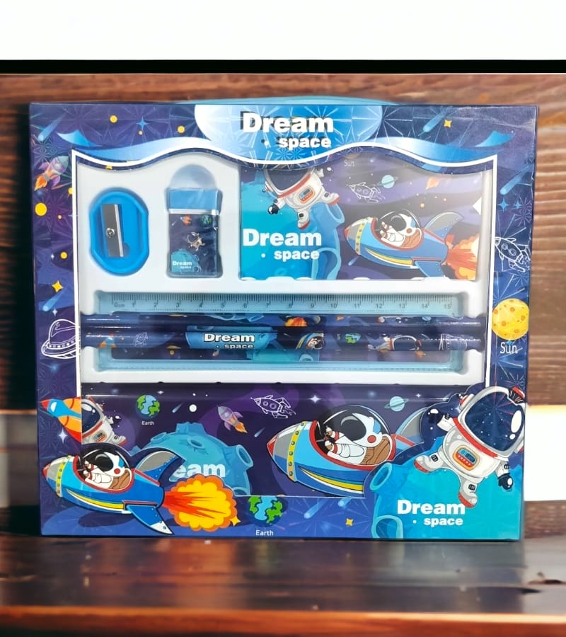 Dream Space Stationery Kit Set for Boy – 6 in 1 Cartoon School Items for Kid - Buy Online at Your NoteBook