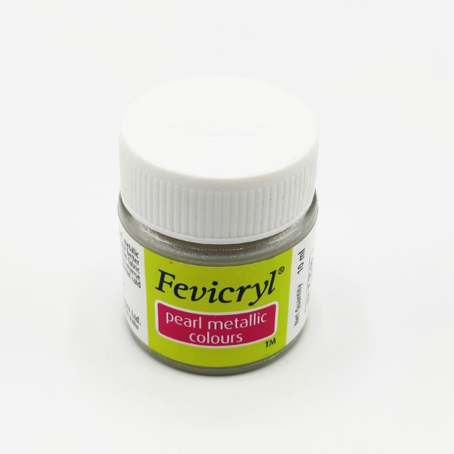 Fevicryl Pearl Metallic Colour – 15ml Silver Paint for Art & Crafts