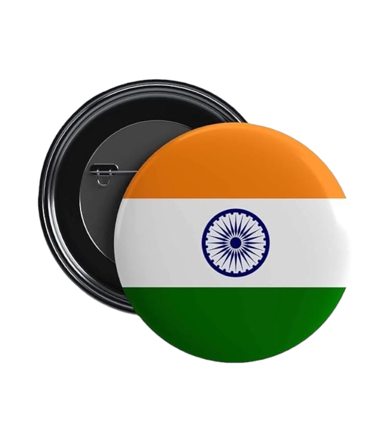 India Flag Badges – Round Pin Button for Independence & Republic Day, Pack of 4 - Buy Online at Your NoteBook