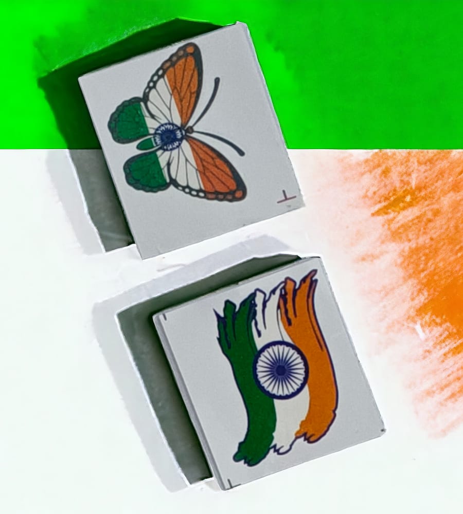 India Stickers for Children - Republic Day and Independence Day Items, Pack of 5 Small Size Stickers