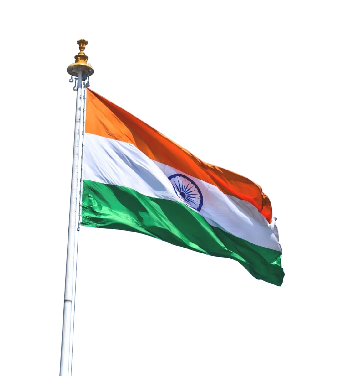 Indian National Flag 42x50 Inch - Both Side Printed, Fade Proof & Hand Stitched For Republic Day, Independence Day
