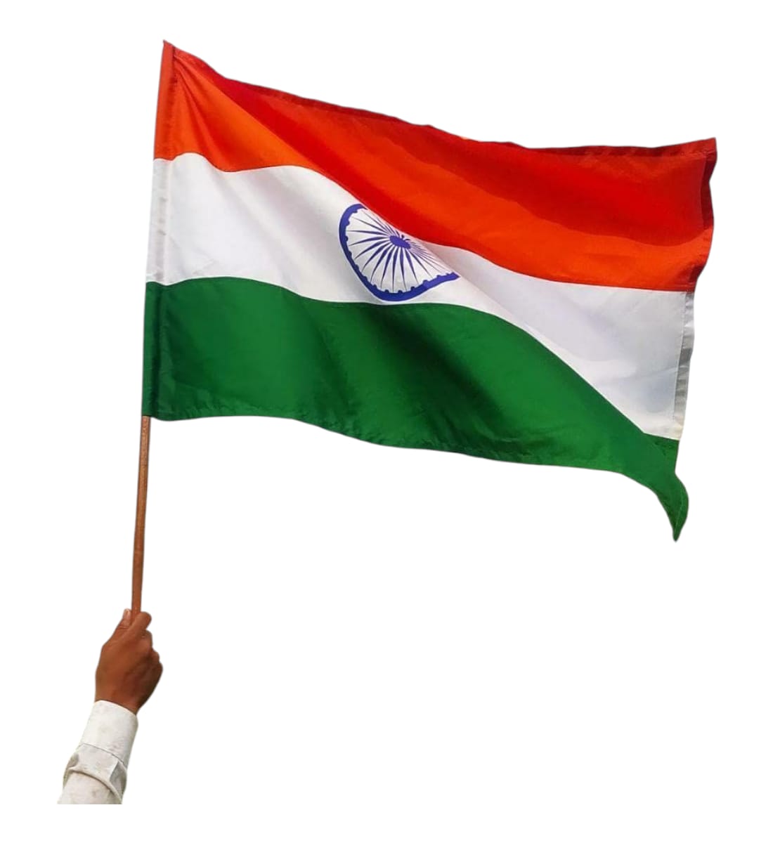 Indian National Flag 18x24 Inch - Both Side Printed, Fade Proof & Hand Stitched For Republic Day, Independence Day