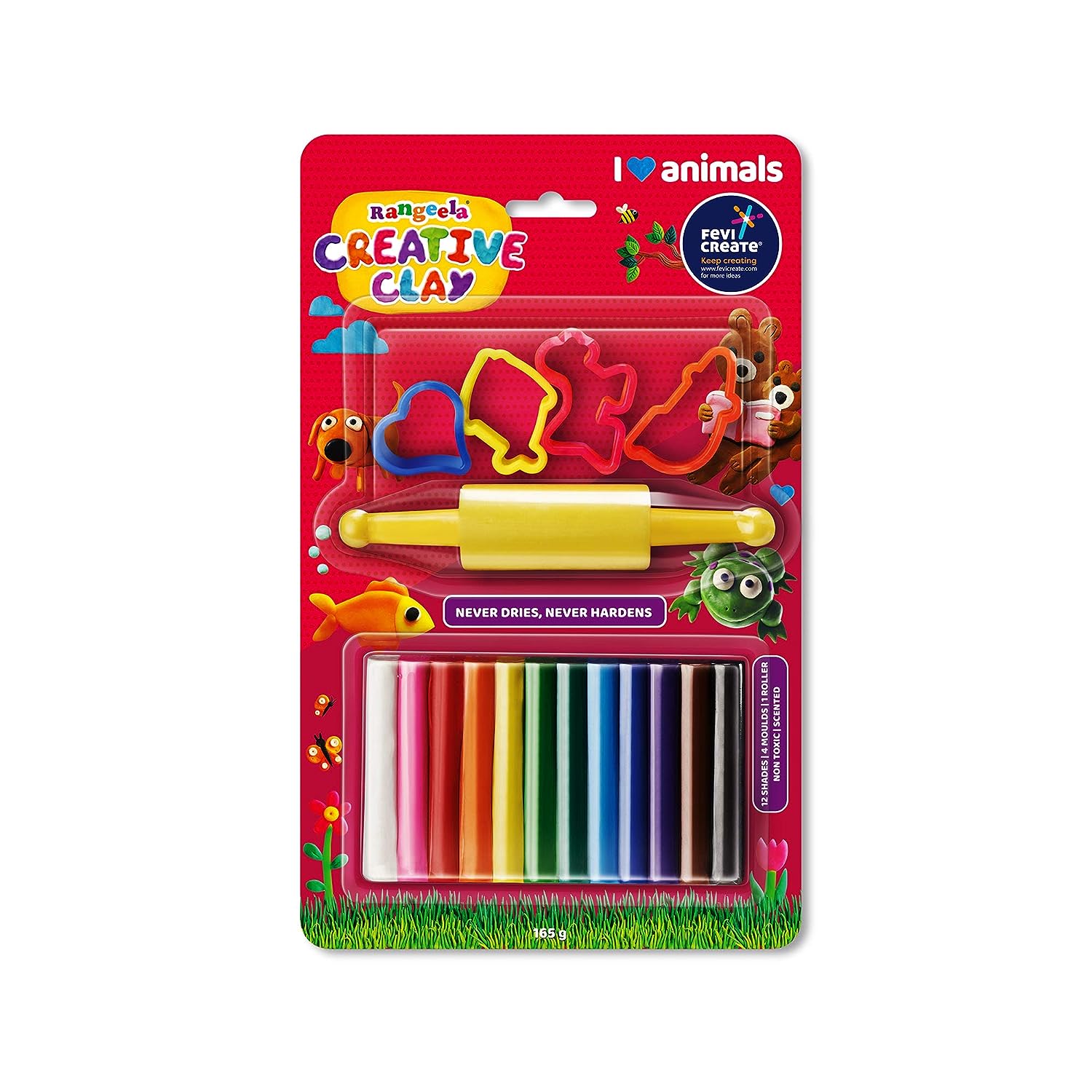 Pidilite Fevi Create Rangeela Modelling Clay150 g + 5 Modelling Tools & 1 Roller - Buy Online at Your NoteBook